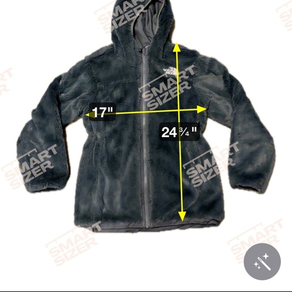 The North Face girls size large 12 reversible charcoal coat - Picture 4 of 11